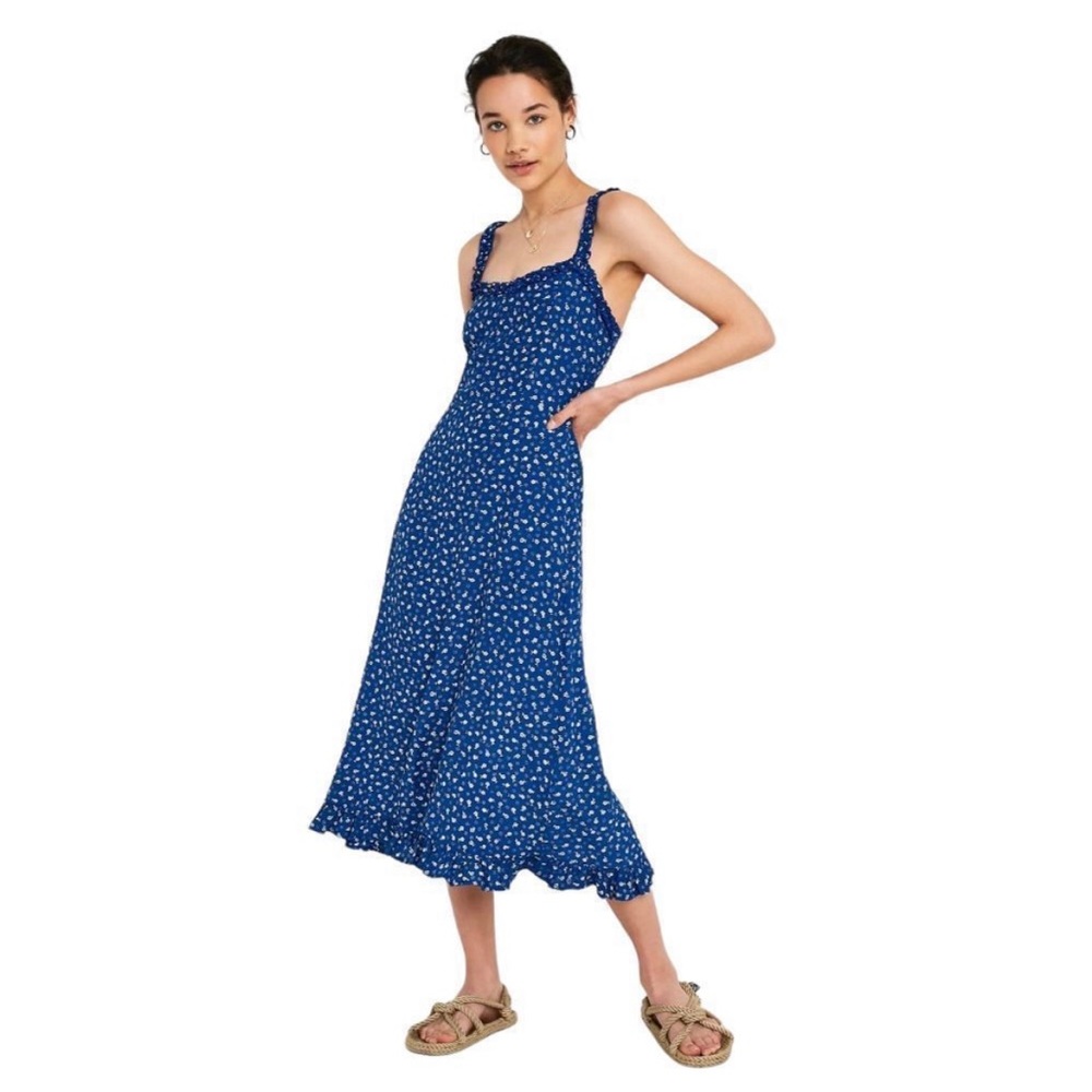 Faithfull the Brand Blue Floral Dress - Size 4/Small